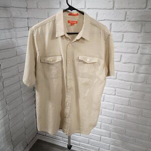 Joe Fresh Men's Size Large Beige Straight Fit Casual Shirt